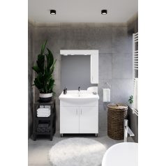 Standard 85 cm mosdós fürdőszobabútor szett, tükörrel