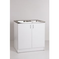  Bútorlapos mosogatós szekrény, kétmedencés mosogató tálcával, 60x80 cm, rendelhető egymedencés csepegtető tálcás mosogató tálcával is